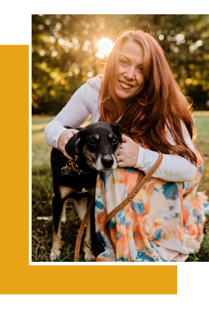 Megan Smith Legett with dog.